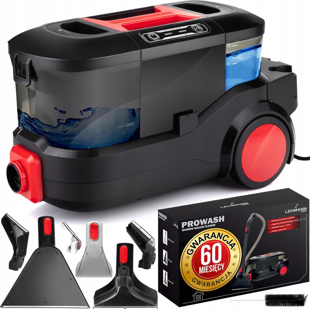 Lehmann Prowash 2000W Zwei-Tank-Teppichschleuder