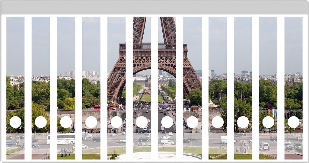 Wallario Ordnerrücken Sticker, selbstklebend für schmale Ordner, 12 Stück, Motiv Eiffelturm in Paris
