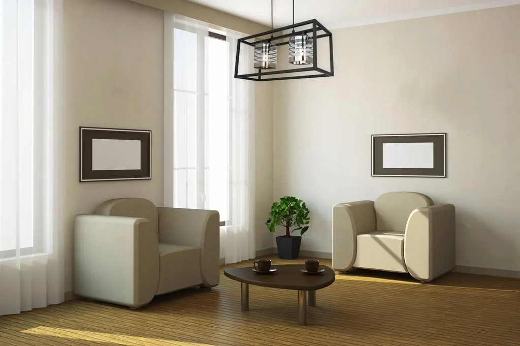 Plafonnier salon Helix Cage à 2 lumières, luminaire design pour chambre
