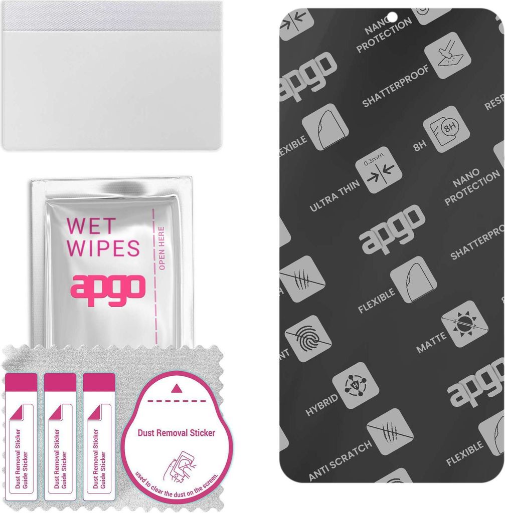 apgo Hybrid Schutzglas, Matt, kompatibel mit TP-Link Neffos X20 Pro, Flexible Nano Glass, toller Ersatz für Hartglas, kratzfester Displayschutzgla...