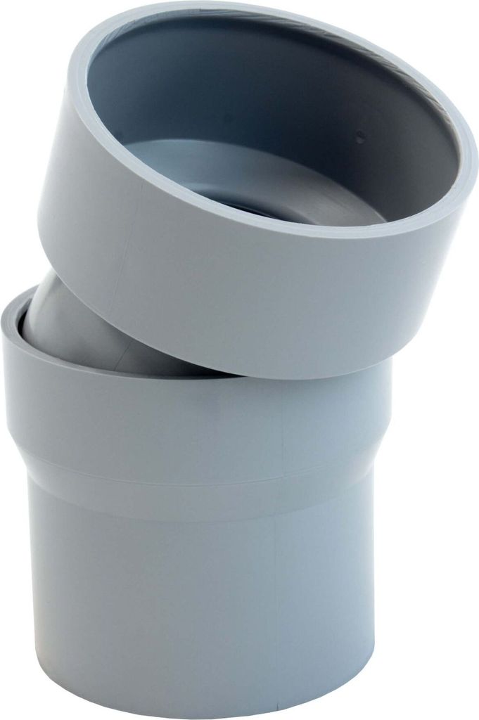 INEFA Flexibler Regenrohrbogen, PVC DN50 / 50mm 0-22 Grad, 1 Bogenstück Grau Dachrinnenzubehör, einfache Steckmontage, Germany
