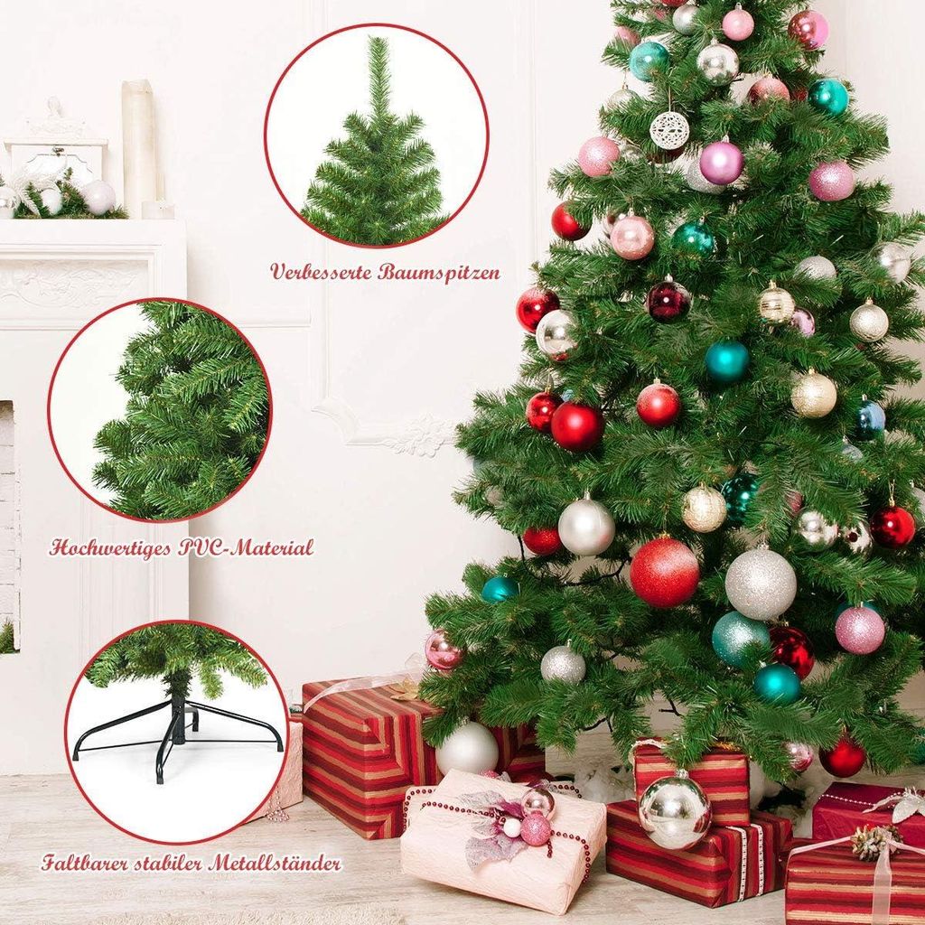 COSTWAY 180cm Knstlicher Weihnachtsbaum, Tannenbaum mit