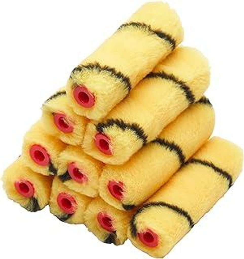 ProDec 10er-Packung gewebte langflorige 100-mm-Mini-Farbrolle für ein glattes Finish beim Malen mit Handwerks- und Heimwerker-Dispersionsfarben an...