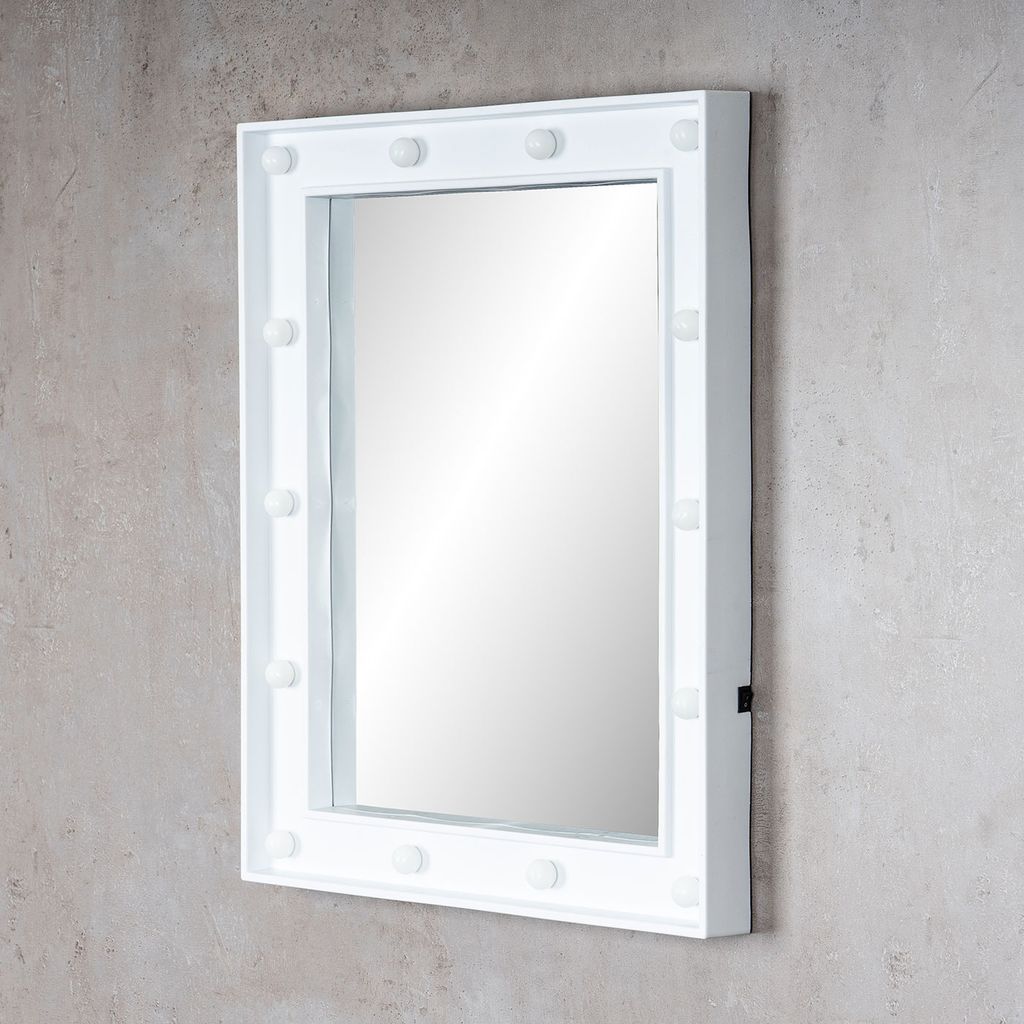 Spiegel mit LED 39x49 cm Wandspiegel Badezimmerspiegel mit Beleuchtung
