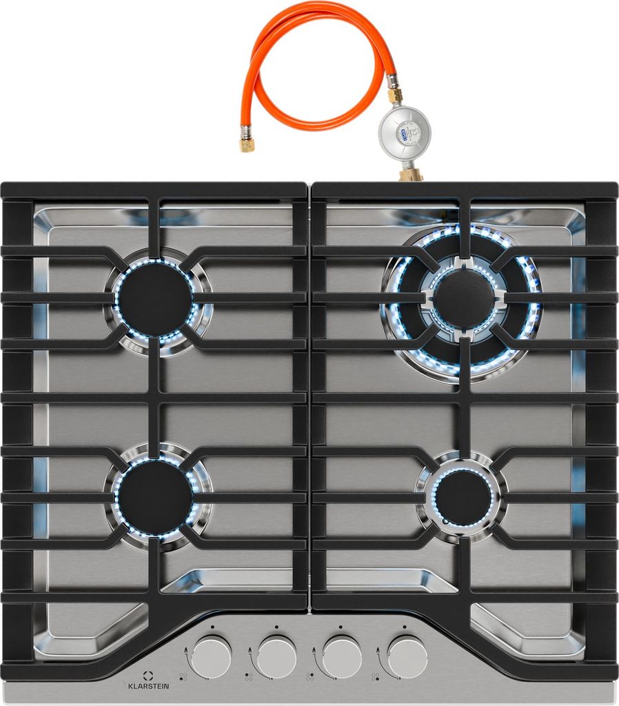 Klarstein Turbocast Plaque De Cuisson Gaz, 4 Brûleurs, Inox Image du produit 