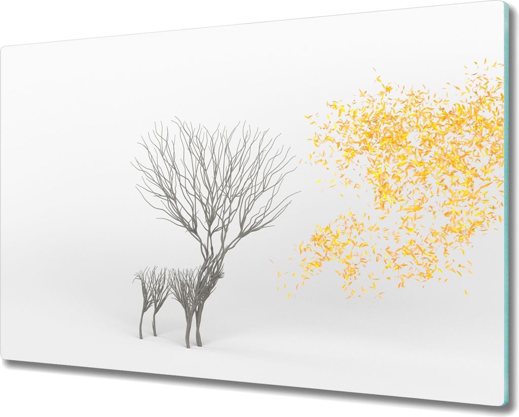 Coloray Hackbrett Herdabdeckplatte 80x52 cm Küchenbrett Kochplattenabdeckung Schneidebrett - Blätter Hirsch