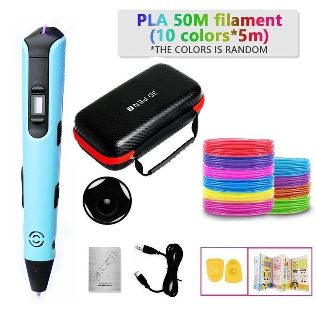 ZELURXX 3D Druckstift für Kinder, DIY Malen, 3D Pen, Geschenk, Kreativspielzeug, Zeichnen, Kunststoff, mit PLA Filament, für Party, Geburtstag, W...
