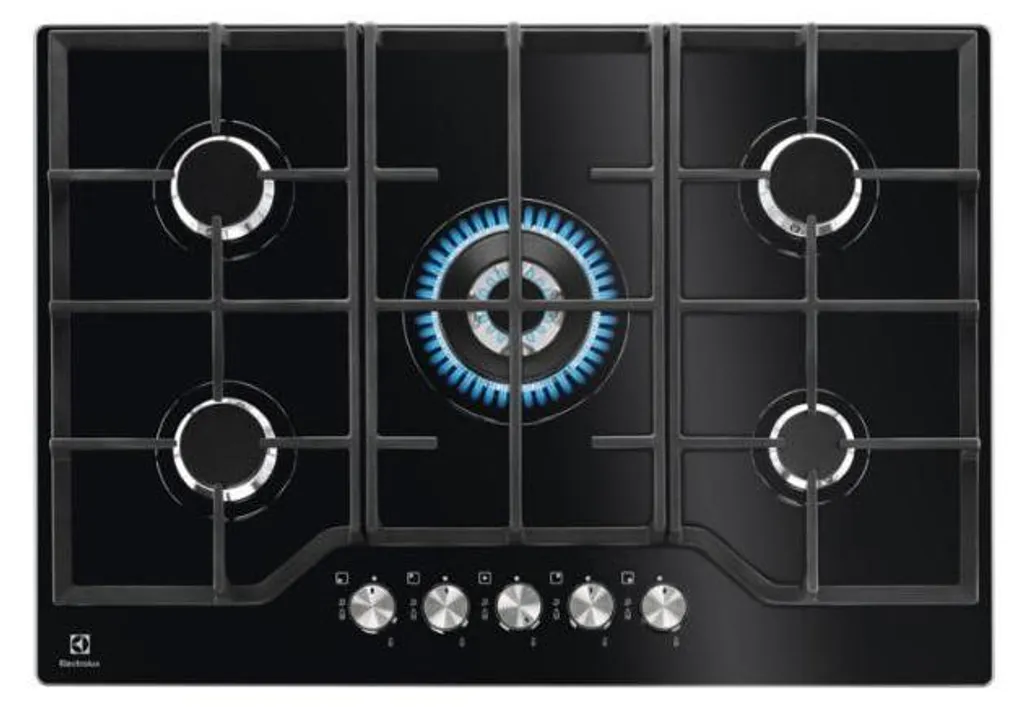 Plaque de cuisson gaz 75cm Electrolux 5 feux avec brûleur wok puissant