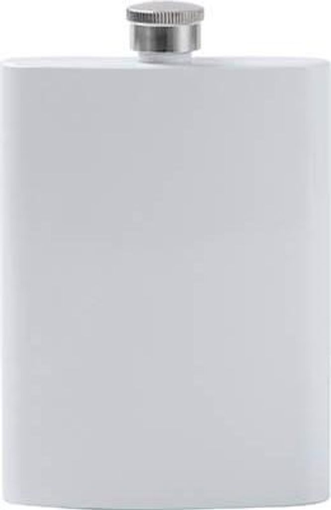 Signmart - Doppelwandiger Flachmann in Weiß - Edelstahl - 7oz / 200ml
