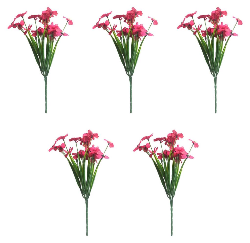 5 künstliche Veilchensträuße, UV-beständig, realistische Kunstblumen für den Außenbereich, Terrassen, Veranden, Blumenkästen und die Innende...
