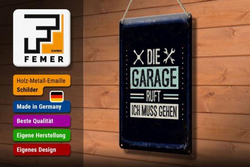 Blechschild Spruch Die Garage ruft ich muss Kaufland.de