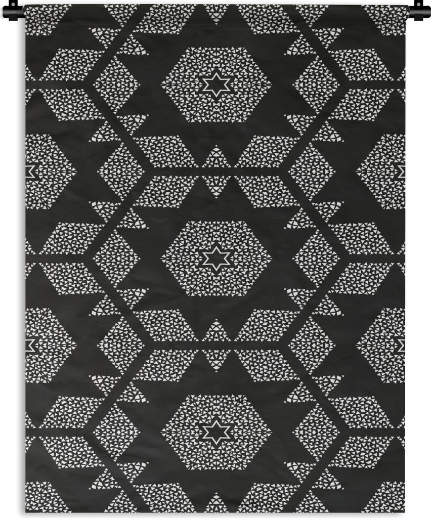 MuchoWow Wandteppich Wandbehang Weihnachtsstern - Geometrie - Winter - Muster 90x120 cm Tapisserie Dekoration Wandtuch - Wanddeko