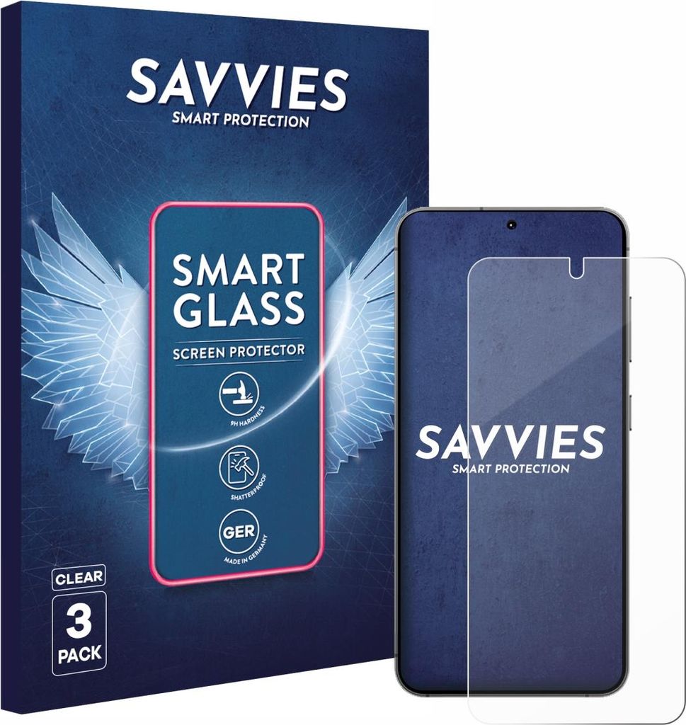 3x Savvies Schutzglas Folie für Samsung Galaxy S24 / S25 9H Panzer Schutzfolie Glas Displayschutz klar transparent