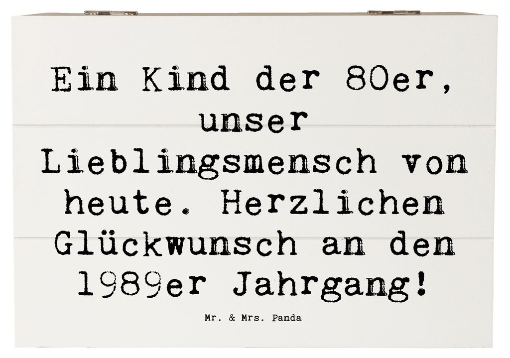 Mr. & Mrs. Panda Geschenkbox Spruch 1989 Geburtstag 22 x 15 cm - Weiß - Geschenk, Box, fotobox, Handgefertigte Geschenke, 80er Kind, Geburtstagsge...