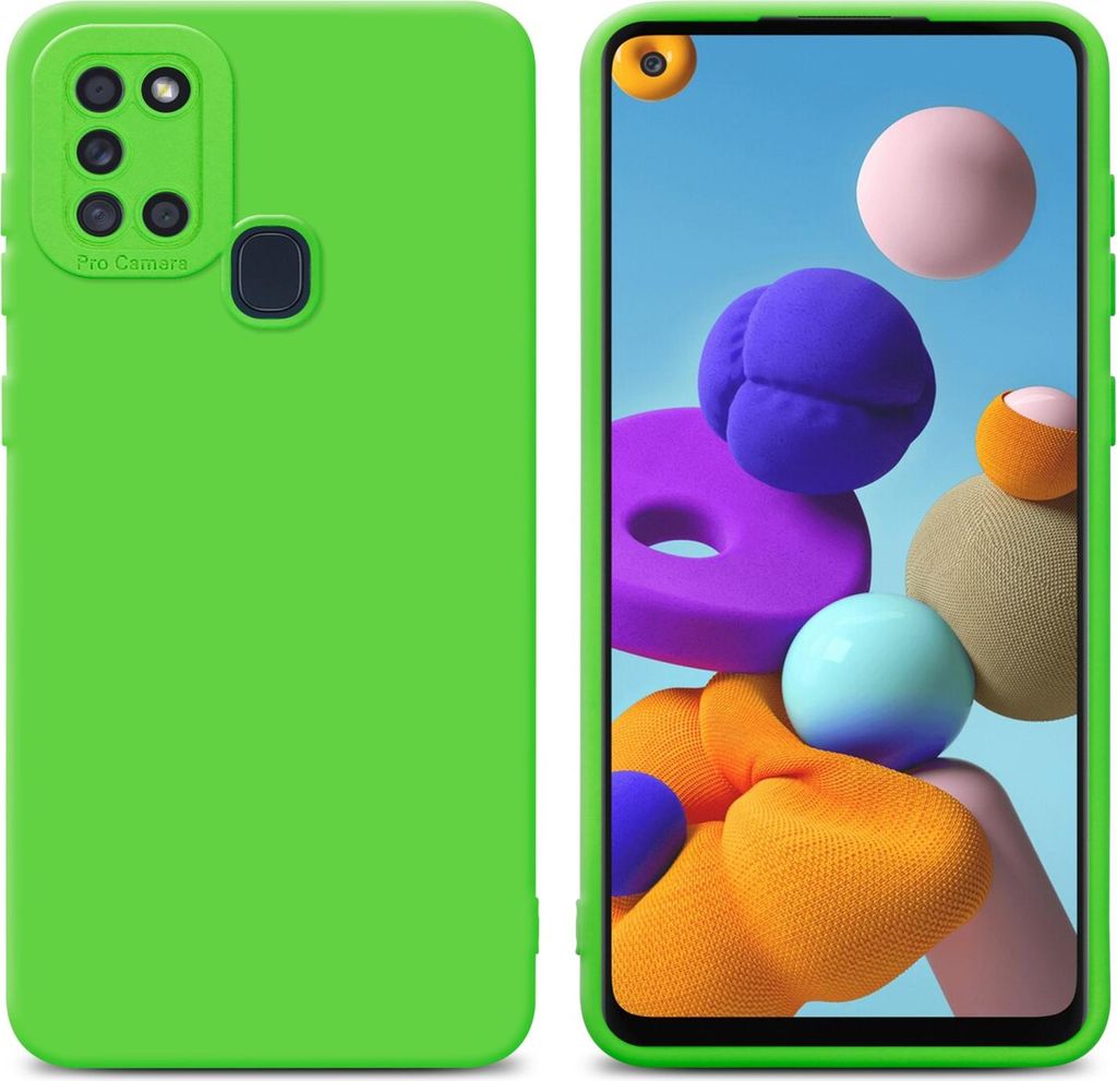 Cadorabo Hülle für Samsung Galaxy A21s Schutz Hülle in Grün TPU Silikon Etui Case Handyhülle