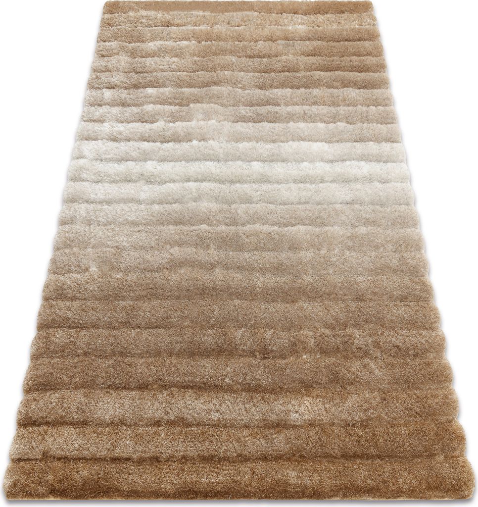 Modern Teppich FLIM 007-B2 shaggy, Streifen - Strukturell beige beige 80x150 cm