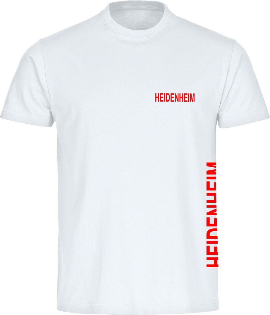 multifanshop Kinder T-Shirt - Heidenheim - Brust & Seite, weiß, Größe 140