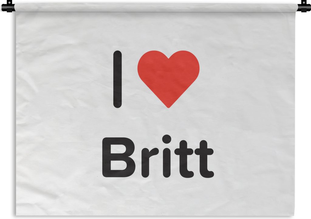 MuchoWow Wandteppich Wandbehang Ich liebe - Britt - Mädchen 60x45 cm Tapisserie Dekoration Wandtuch - Das Schlafzimmer