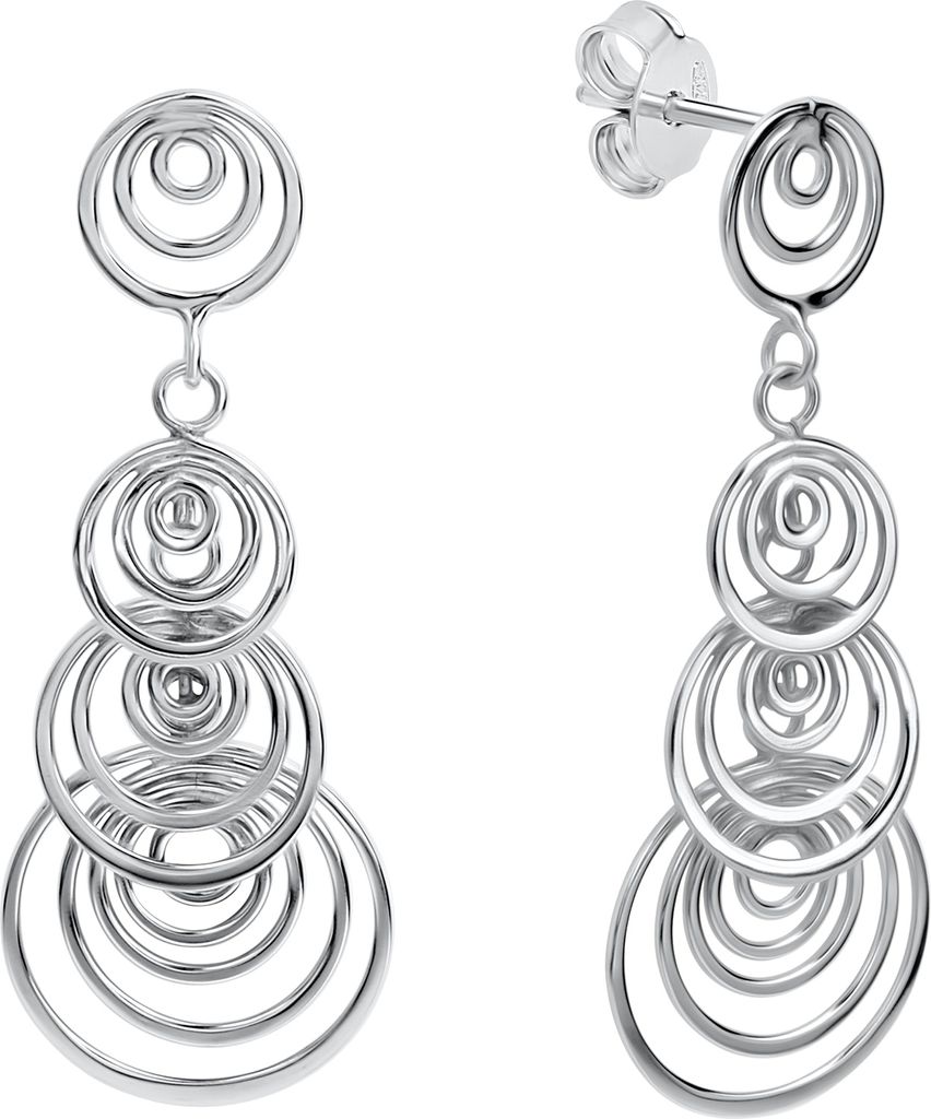 V Ohrstecker 925/- Sterling Silber 3,6cm Silbergrau 299230043R
