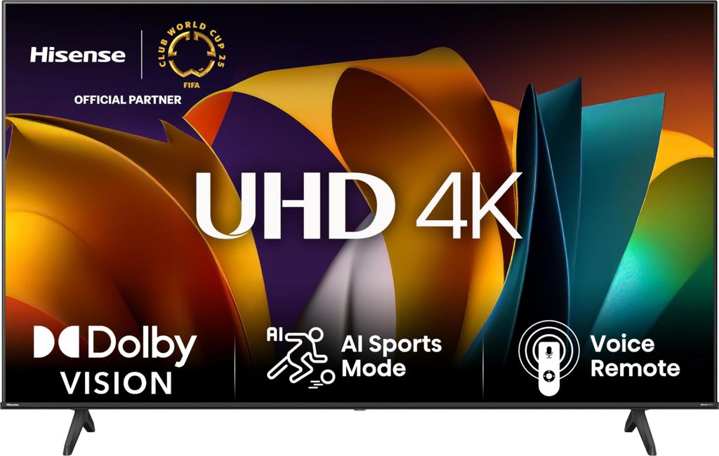 Hisense 65E6NT 164cm (65 Zoll) Fernseher, 4K UHD Smart TV, Precision Colour, HDR, Dolby Vision, 60Hz, Triple Tuner DVB-C/S/S2/T/T2, WiFi, HDMI 2.1,...