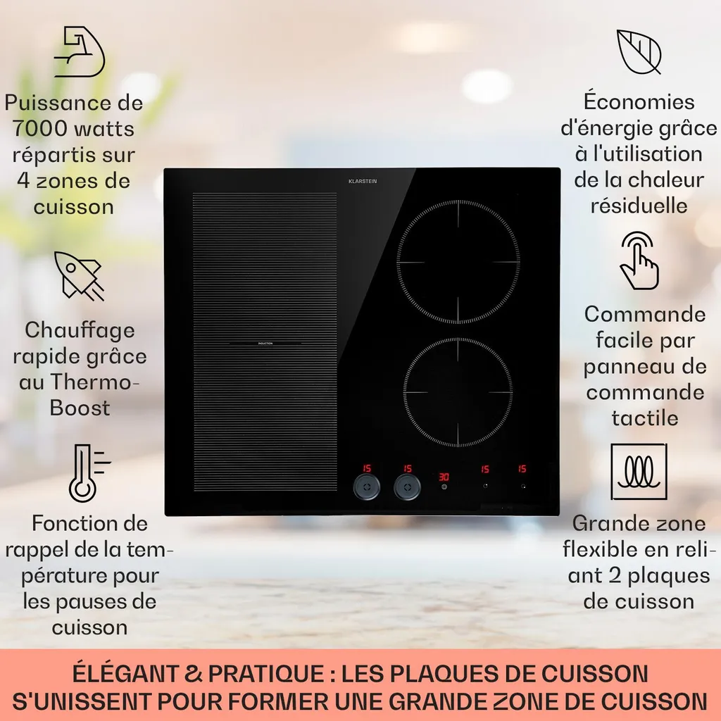Plaque à Induction avec ThermoBoost 7000W et Commande Magnétique Unique - 2