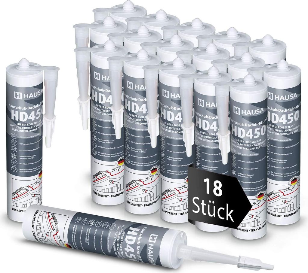 Hausa Kautschuk Dachdichtstoff HD450 Transparent 18x 300ml Produktbild 
