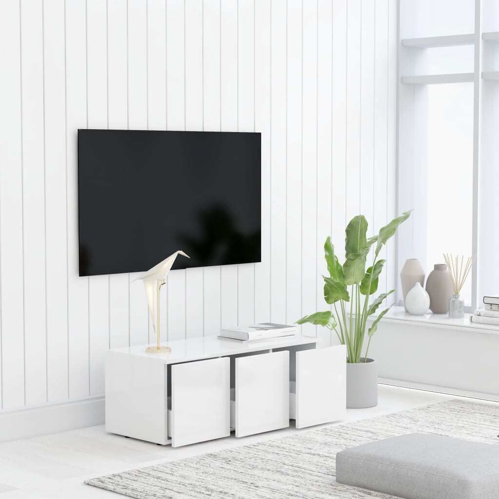 vidaXL TV skrinka biela 80x34x30 cm Drevo Materiál Obrázok produktu 