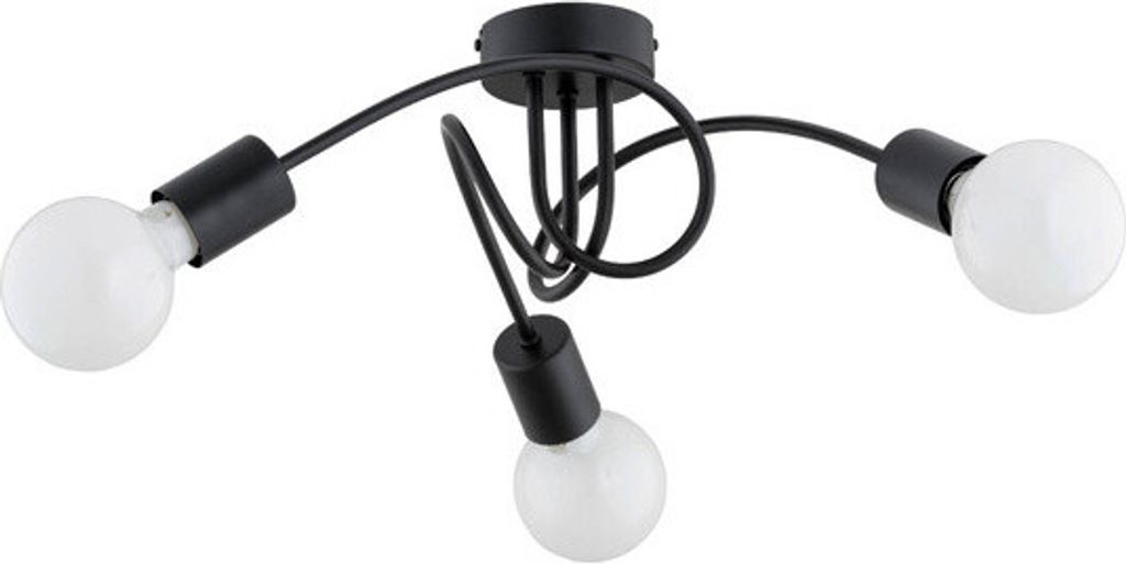 Lampada da soffitto in stile industriale nera FARTA 3xE27 Immagine del prodotto 