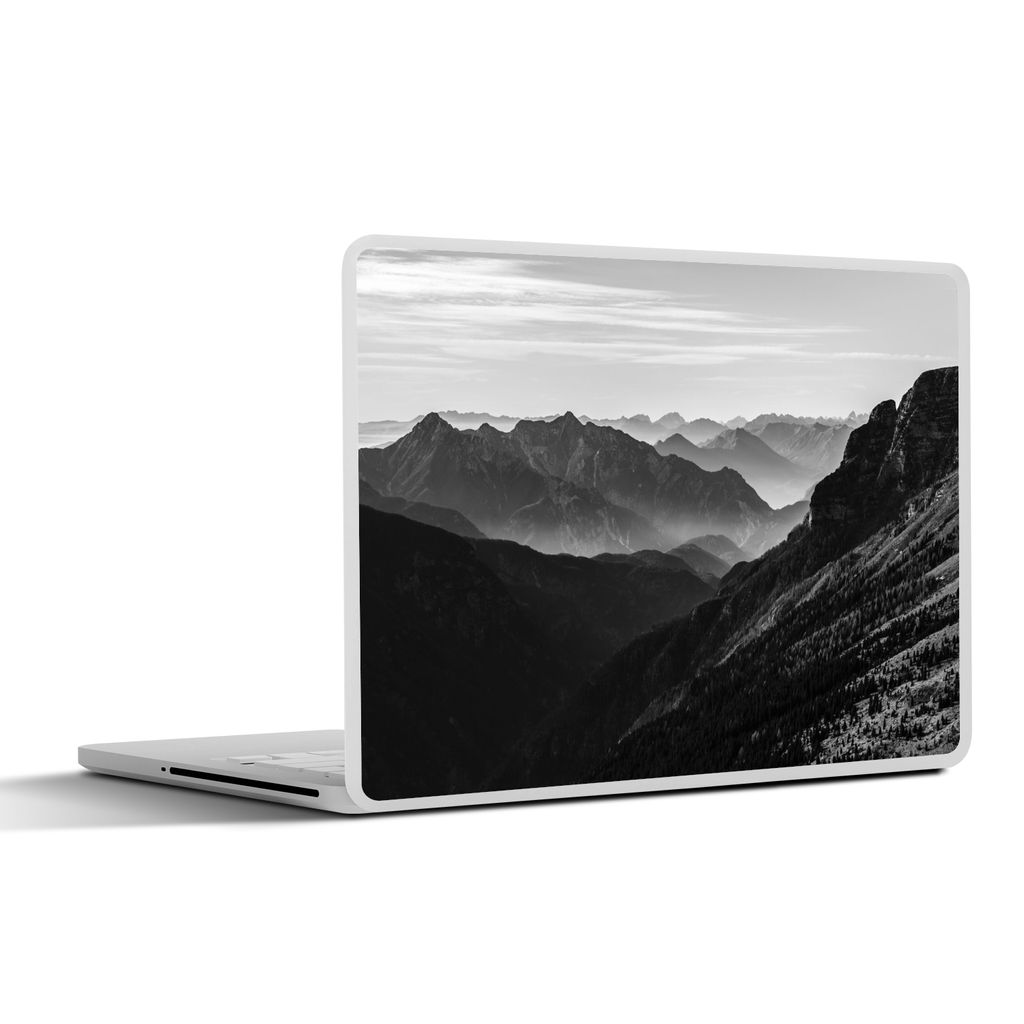 MuchoWow Laptop Aufkleber Sticker Cover Berge - Natur - Nebel 32.5x23.5 cm - Sticker für Laptop - Selbstklebend