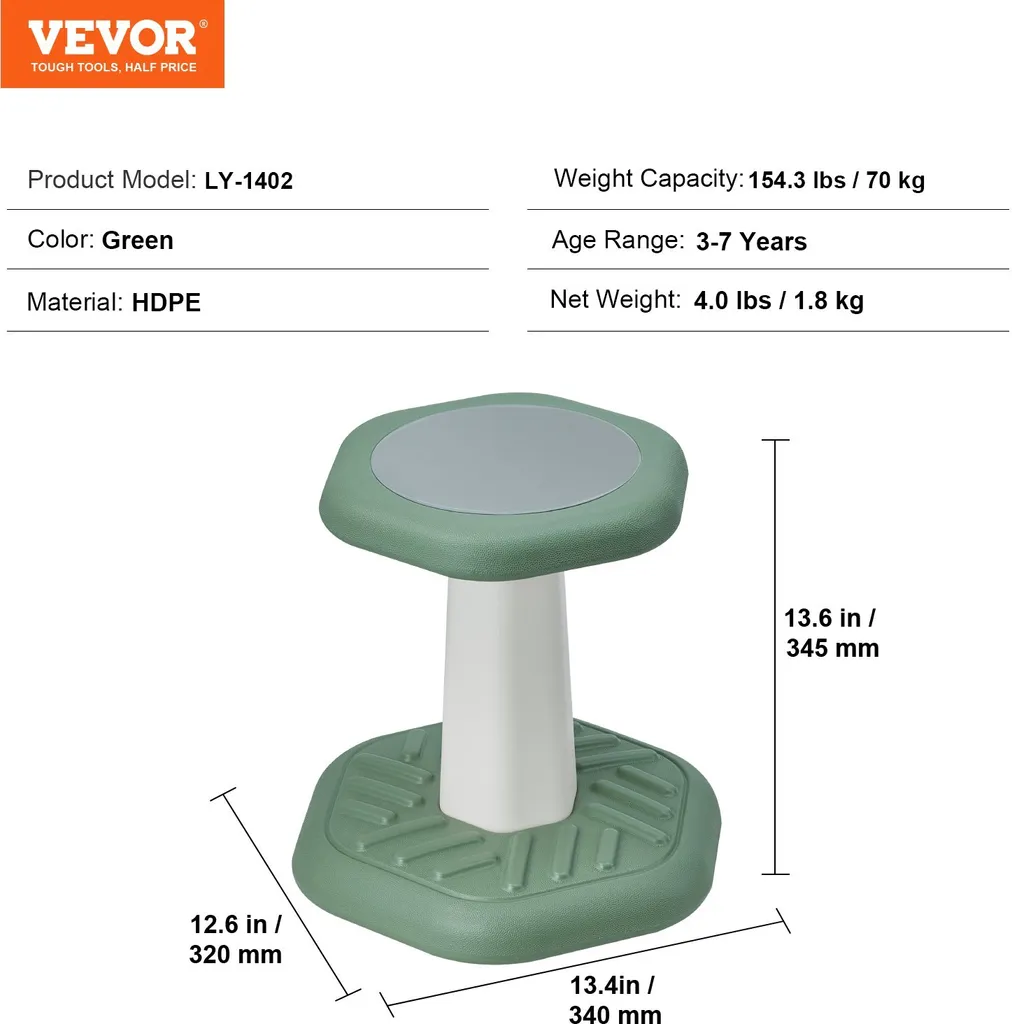 Chaise active Tabouret à bascule avec Coussin éponge Vert pour Enfant