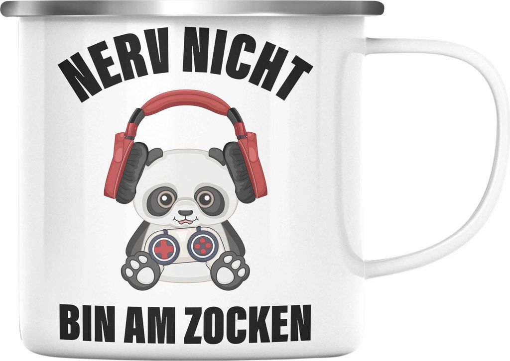 Trendation - Gamer Emaille Tasse Geschenk Jungen Zocker Mitbringsel Männer Zocken Gaming Geschenkideen PC Kinder Zubehör Spruch Lustig Nerv Nicht...