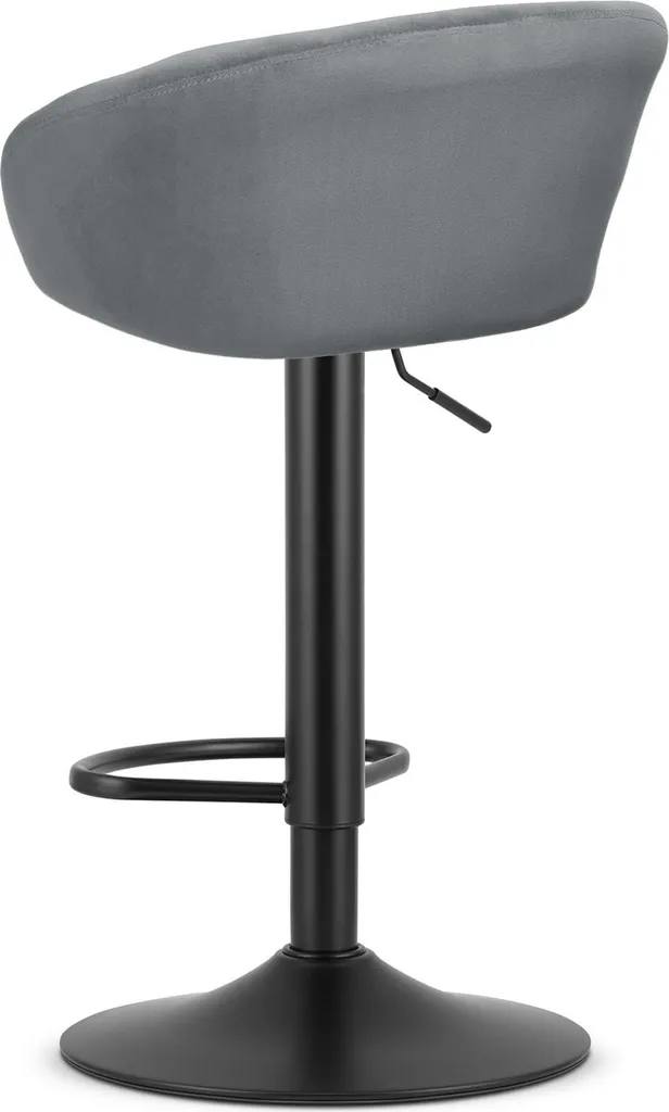 Set 2 Pouf Hocker Velluto Grigio e Metallo Nero - Stile Orientale - 6