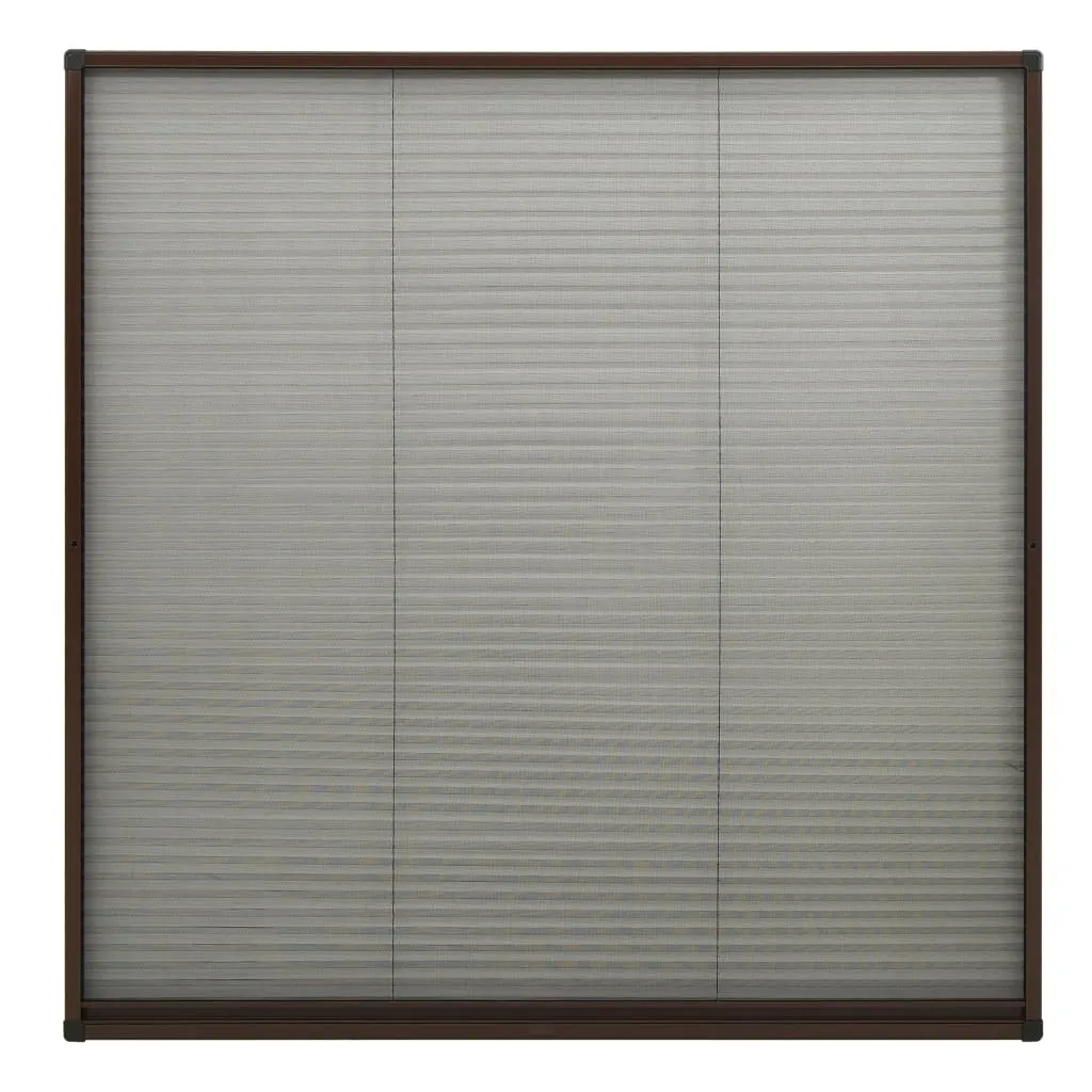 Moustiquaire aluminium brun 120x120 cm toile plissée haute résistance