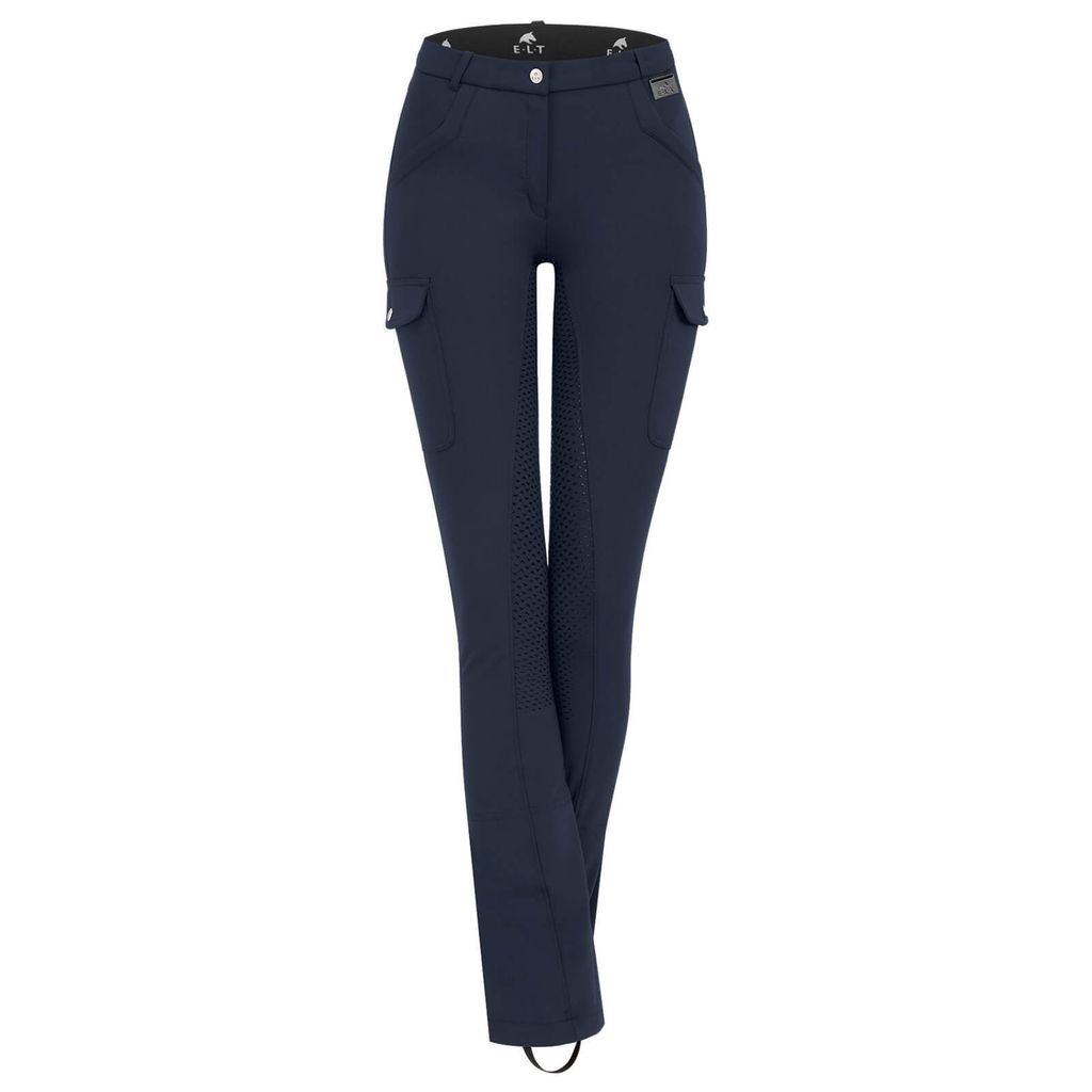 E.L.T Reithose Damen Full-Grip Micro Jodhpur Cargo Silikon Nachtblau 40