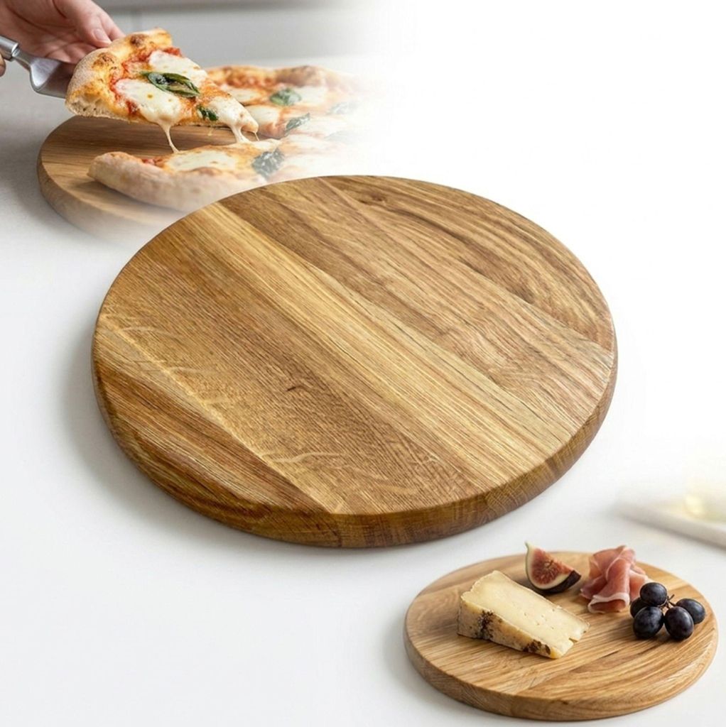 RUNDES BRETT, Durchmesser 20 cm, aus Eiche, zum Schneiden Produktbild 