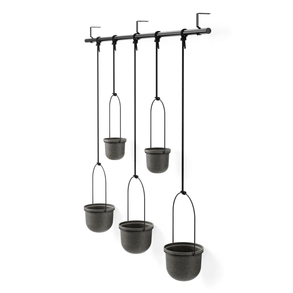 UMBRA TRIFLORA 5 LARGE Pot Suspendu Noir pour Plantes et Herbes Aromatiques