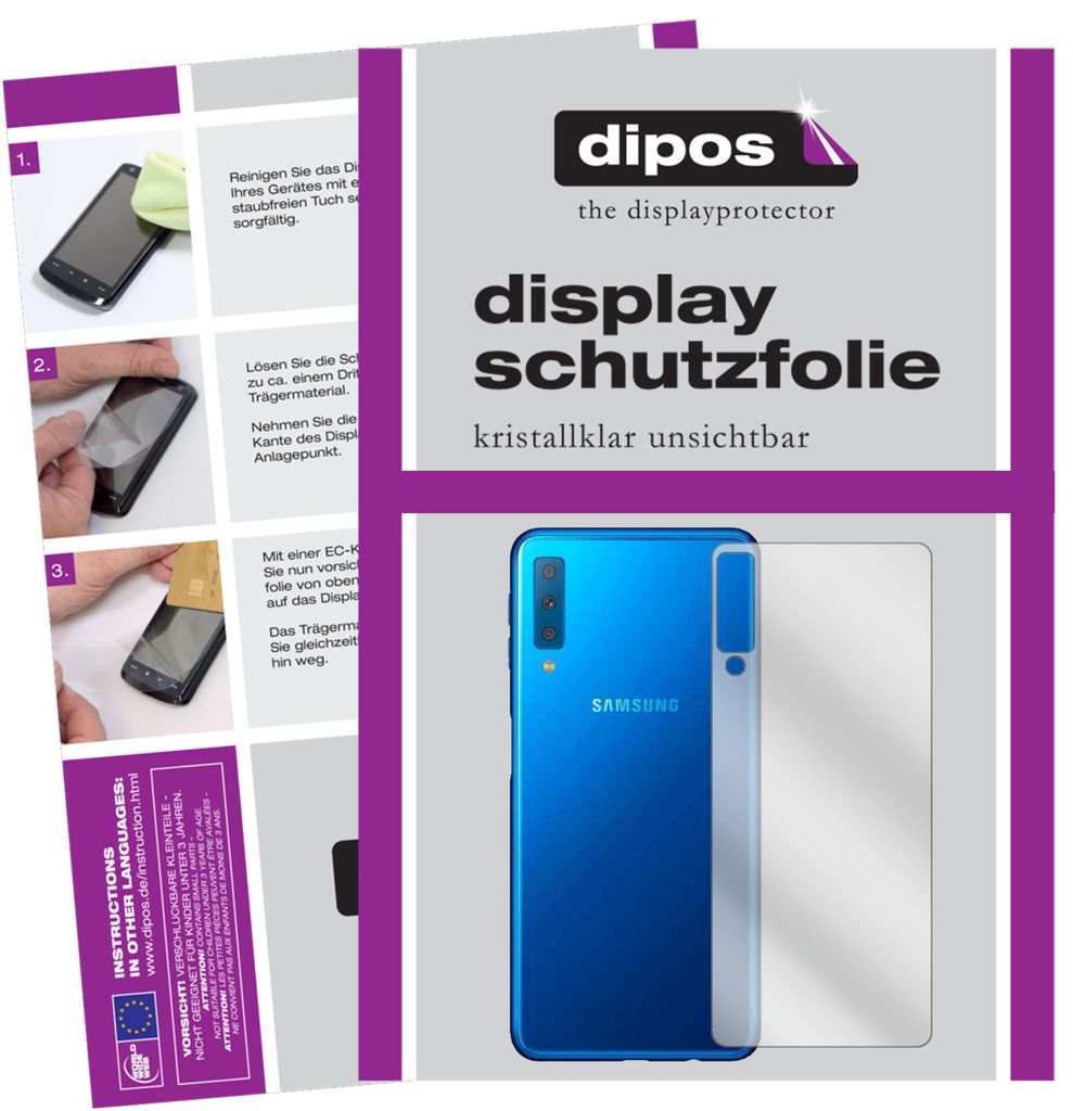 2x Schutzfolie für Samsung J4 Core (2018) Rückseite klar Displayschutzfolie