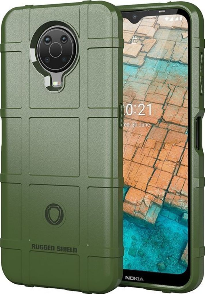 Mobigear Rugged Shield Nokia G20 Hülle Flexibles TPU Backcover Stoßfest - Grün