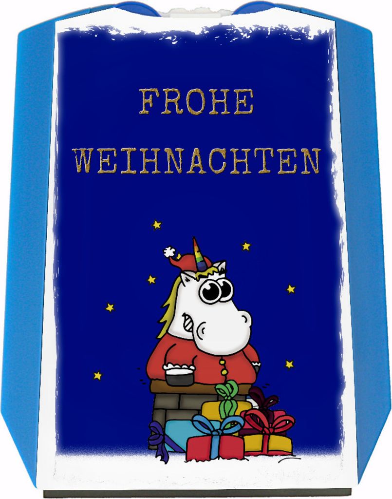 Frohe Weihnachten Parkscheibe mit Einhorn Weihnachtsmann Produktbild 
