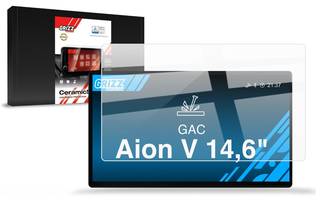Keramische Autodisplayfolie 2in1 für GAC Aion V 14,6" (2024-2026), Grizz Protector