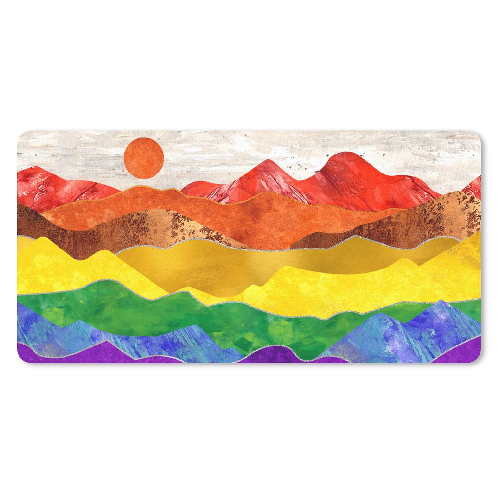 MuchoWow Schreibtischunterlage Stolz - Regenbogen - Schwul 80x40 cm - XXL Mauspad - Gaming Mauspad