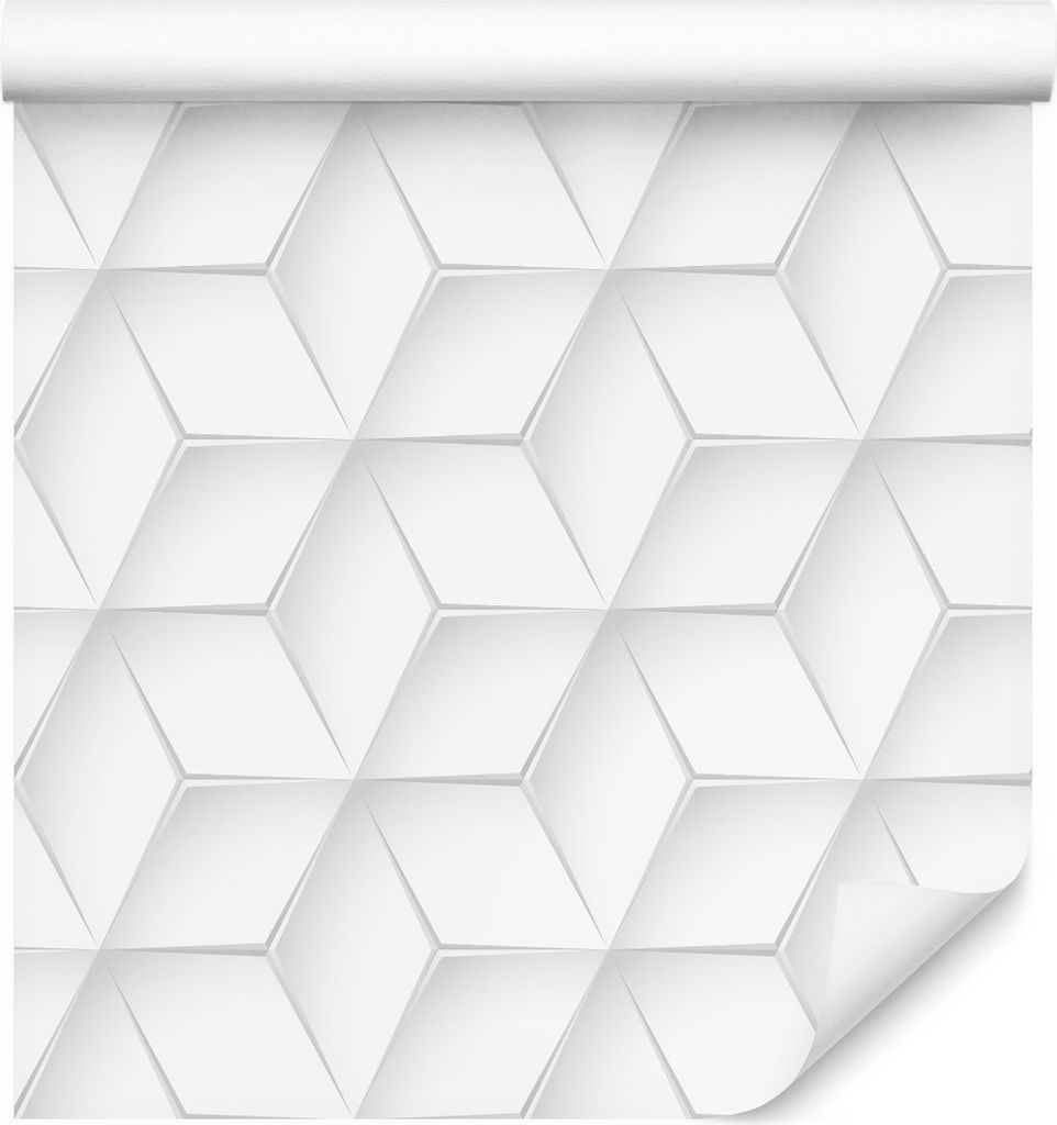 10m VLIES TAPETE Rolle Weiße HEXAGONE 3D Dekor Formen 6425
