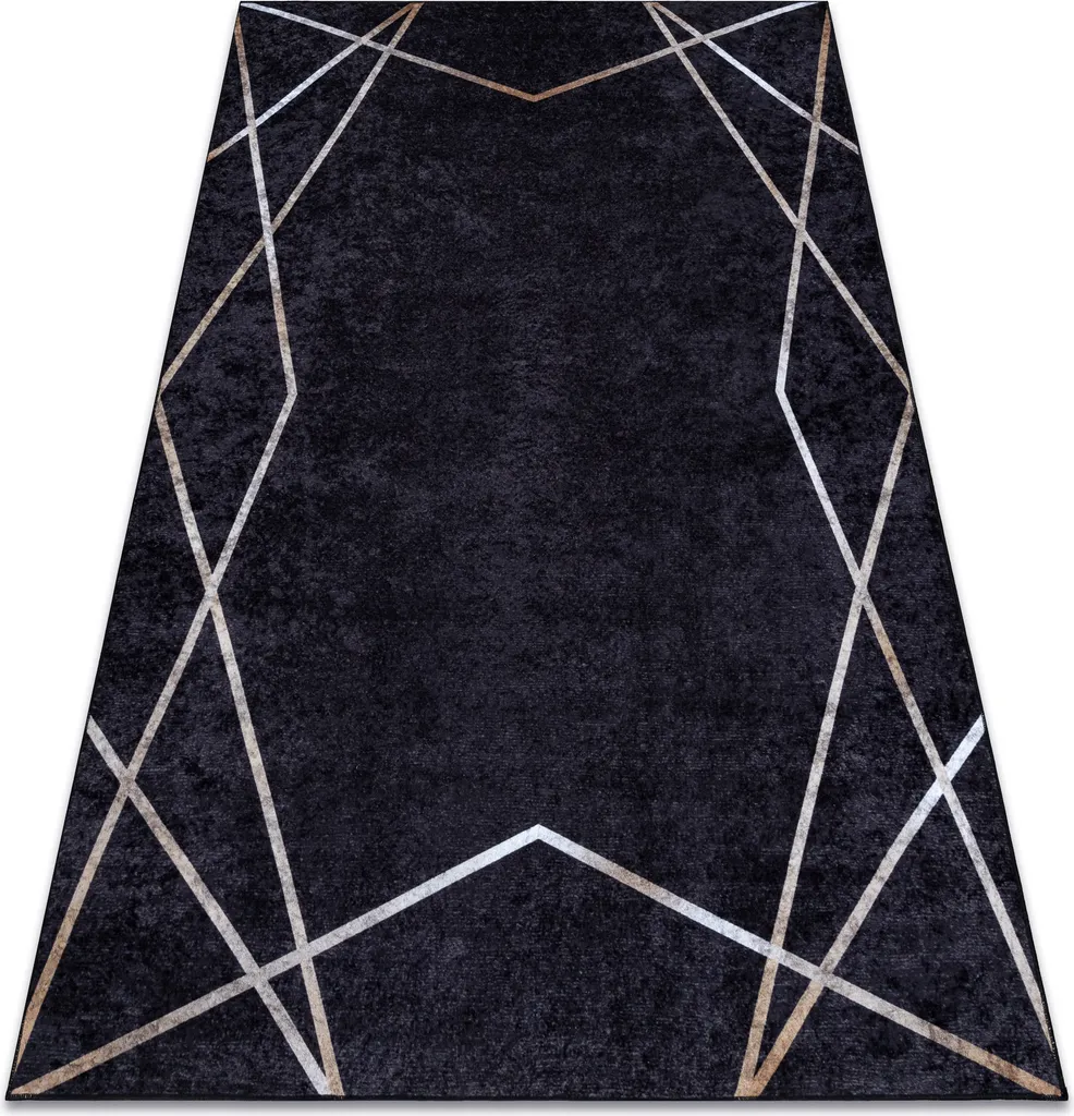Tapis lavable MIRO 51233.811 Géométrique Noir 160x220 cm Antidérapant