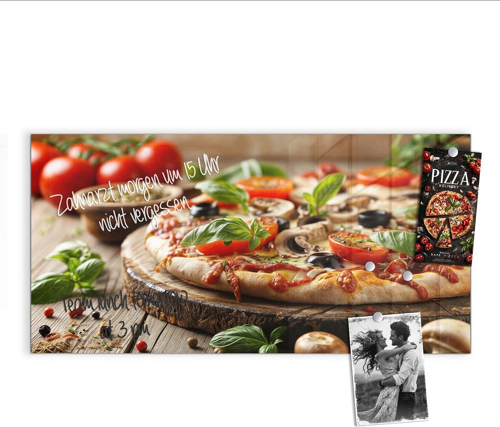 Magnettafel 100x50cm Pinnwand Whiteboard beschreibbar - Pizza im Holzofen