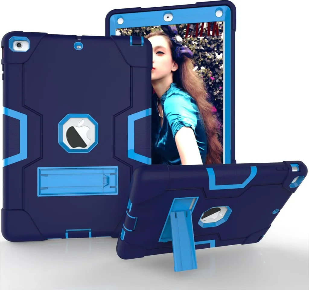 Custodia Professionale iPad 9.7 Armoured Blu - Heavy Duty con Stand