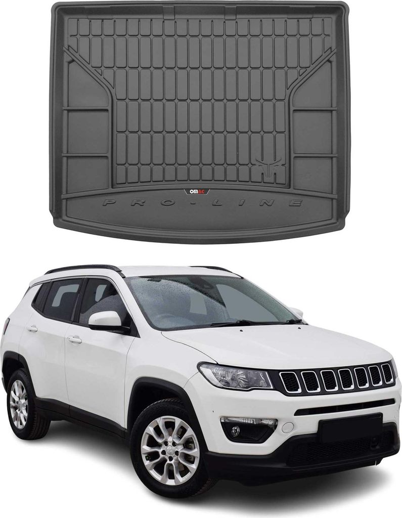 OMAC Gummi Kofferraumwanne für Jeep Compass 2016-2020 TPE Laderaumwanne Schwarz