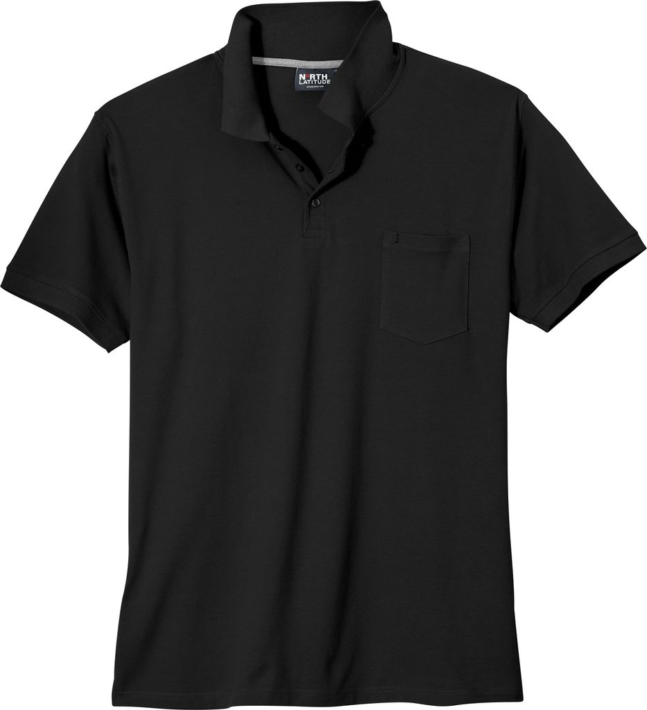 North Latitude Poloshirt schwarz Übergröße