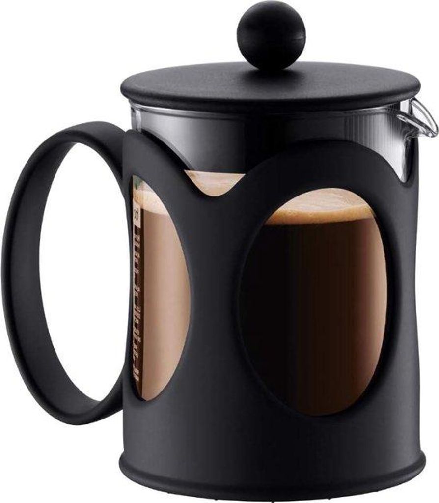 Kaffeebereiter French Press Edelstahlfilter 0,5l schwarz