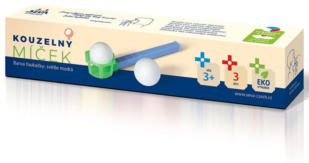 MAGIC BALL – blauer Zauberball, aufblasbares Rätselspiel in einer Schachtel (22 x 4,5 x 3 cm)