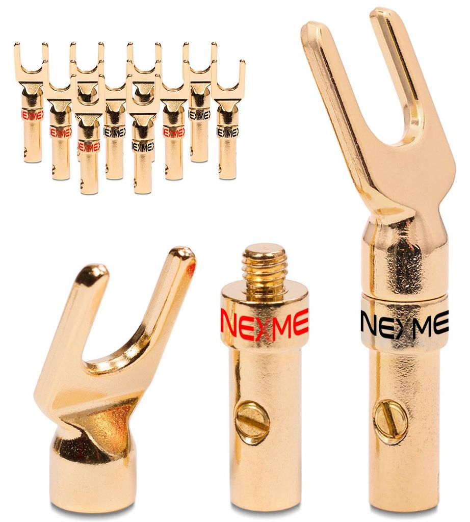 Gabelschuhe 12x NEXMEX Y-Stecker Gabelkabelschuhe Lautsprecherkabel Gabelstecker